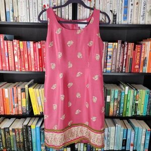 Chic Pink Silk Floral Mini Dress